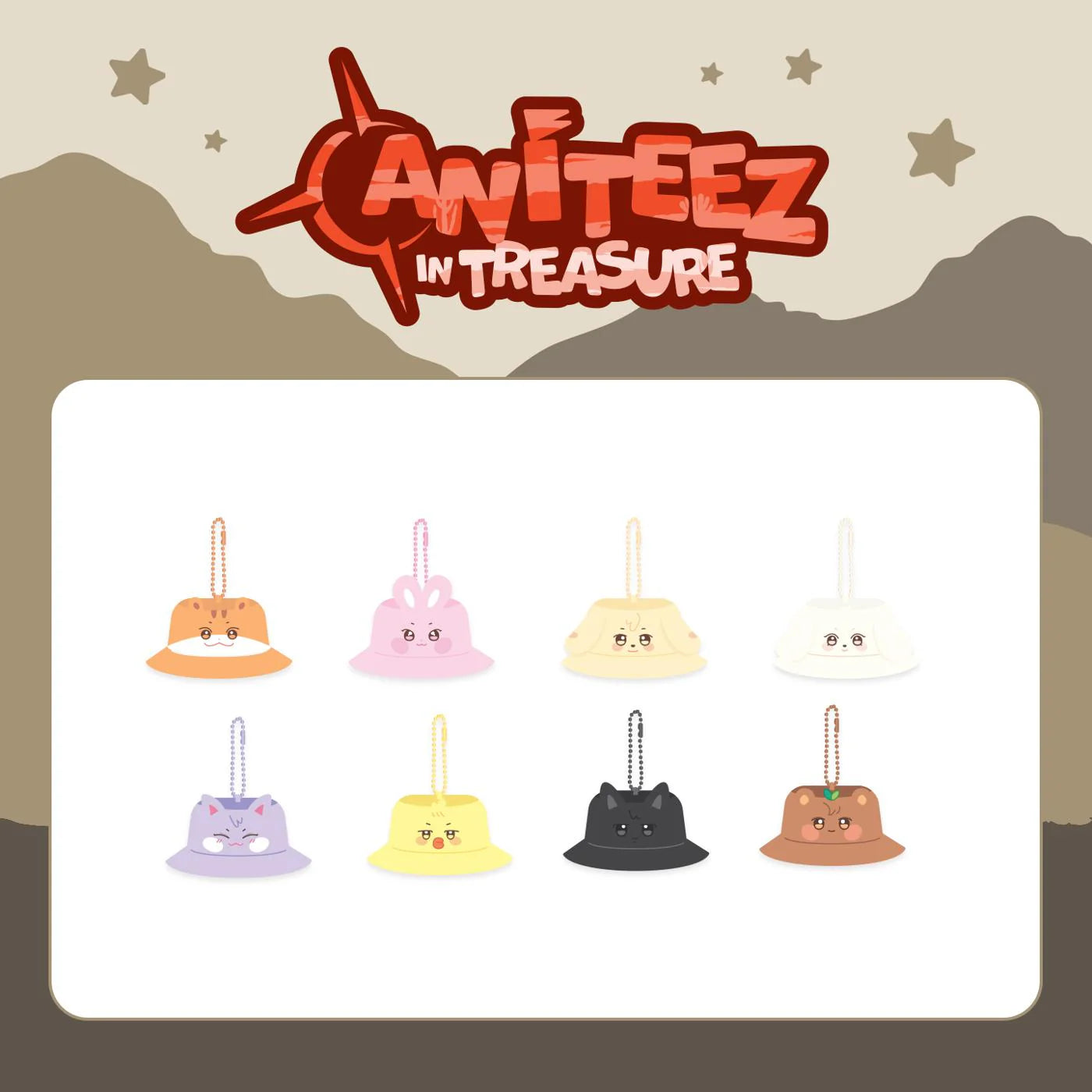 ATEEZ - LLAVERO CON SOMBRERO DE PESCA POP-UP MD DE ANITEEZ IN TREASURE