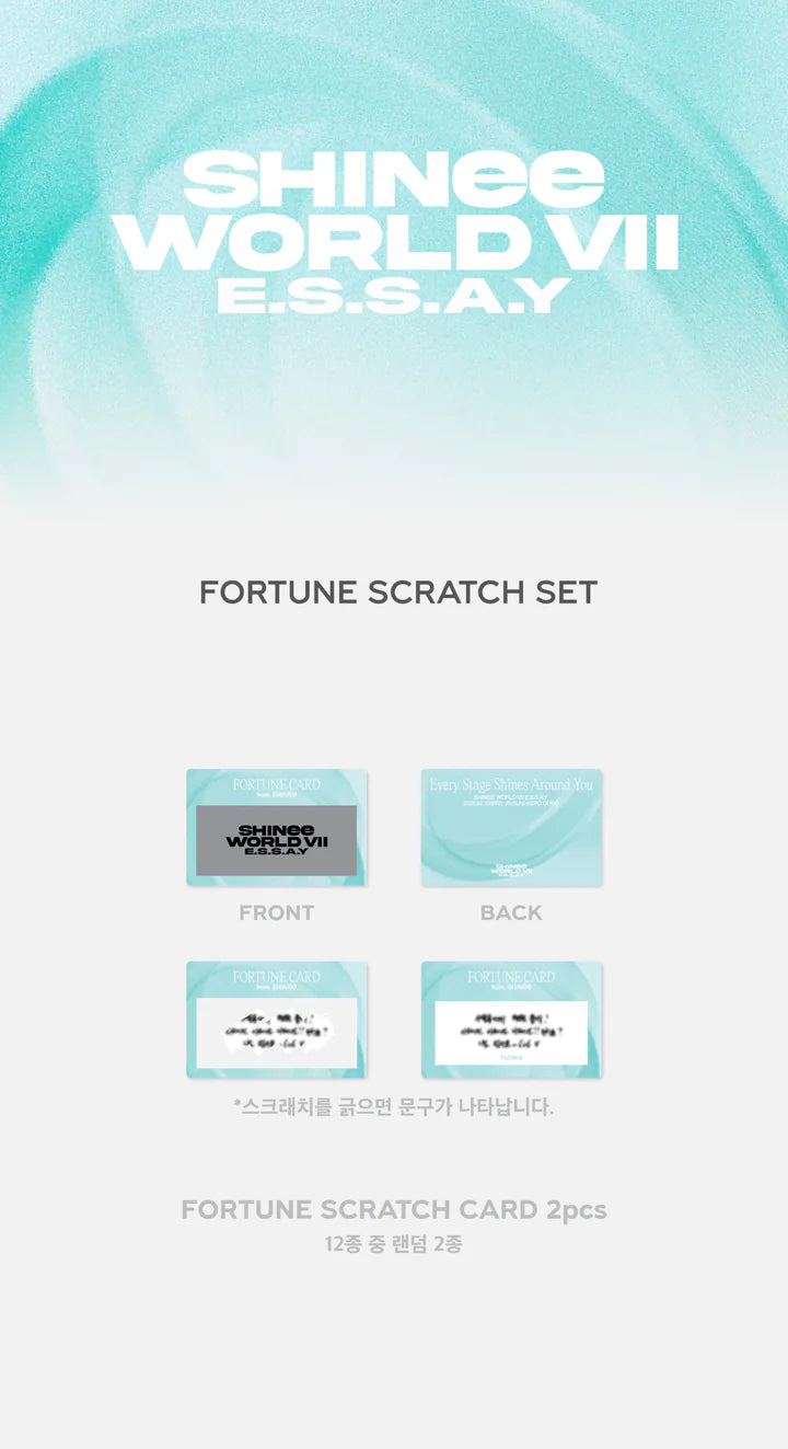 SHINEE - E.S.S.A.Y WORLD VII OFFICIAL MD FORTUNE SCRATCH SET