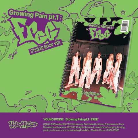 YOUNG POSSE - GROWING PAIN PT.1: ÁLBUM GRATIS [VERSIÓN LIBRO DE PEGATINAS]