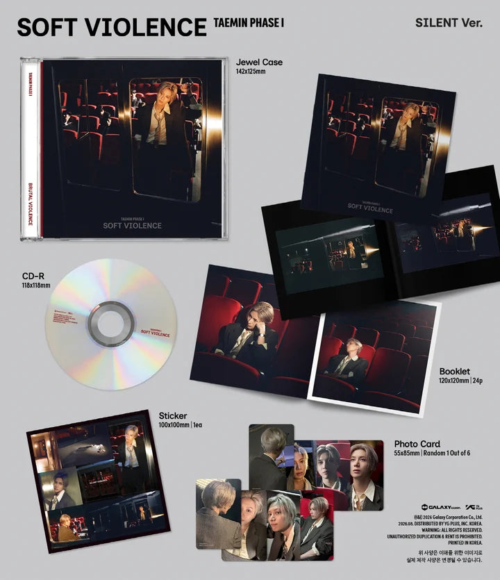 TAEMIN (SHINEE) - PHASE I: SOFT VIOLENCE ALBUM [JEWEL CASE VER.]