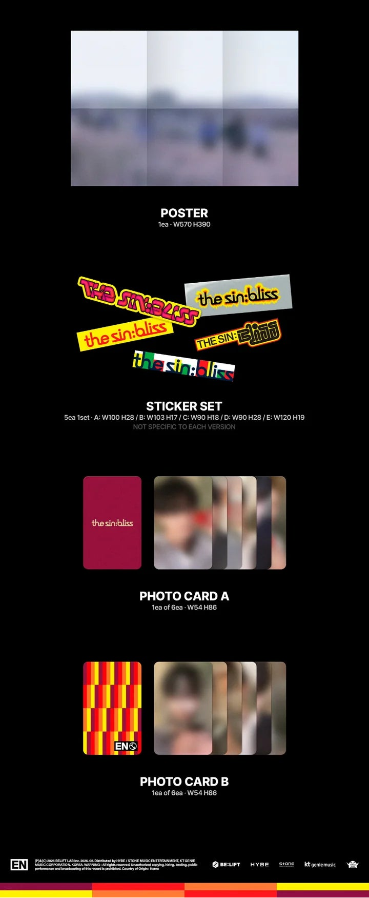 (PRE-ORDER) ENHYPEN - THE SIN: BLISS 8TH MINI ALBUM / POB
