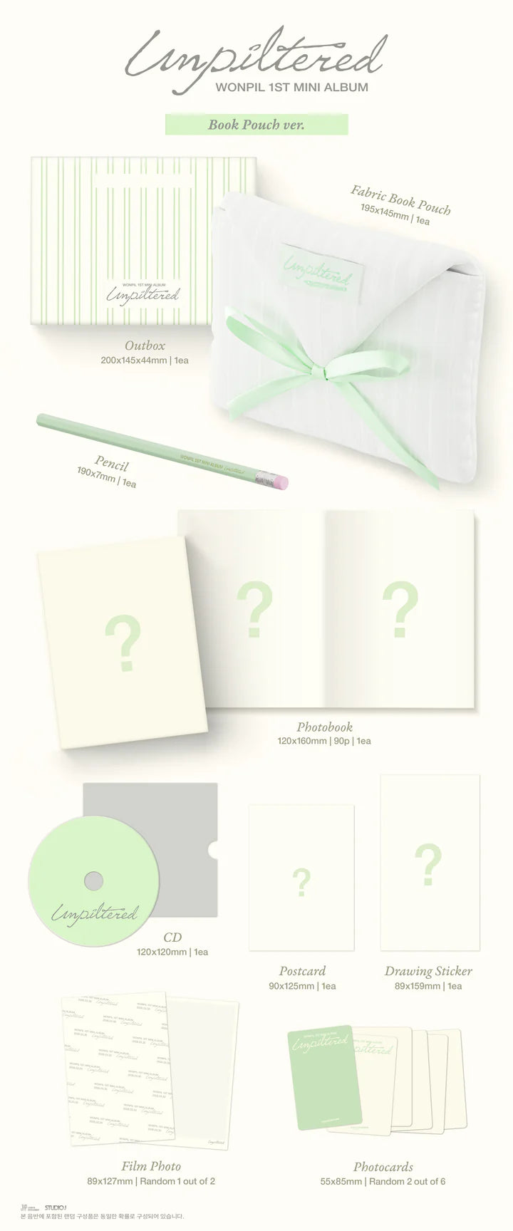 WONPIL (DAY6) - UNPILTERED 1ST MINI ALBUM [BOOK POUCH VER.]
