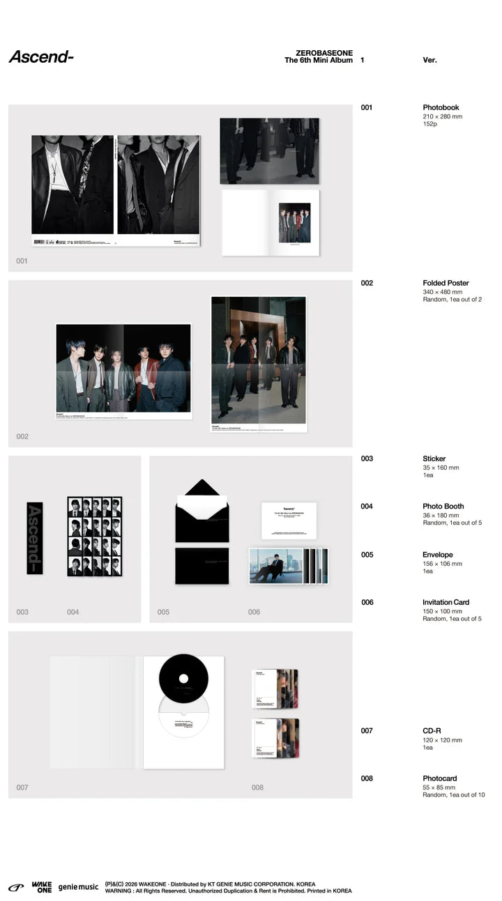 (PRE-ORDER) ZEROBASEONE - ASCEND 6TH MINI ALBUM [PHOTOBOOK VER.]