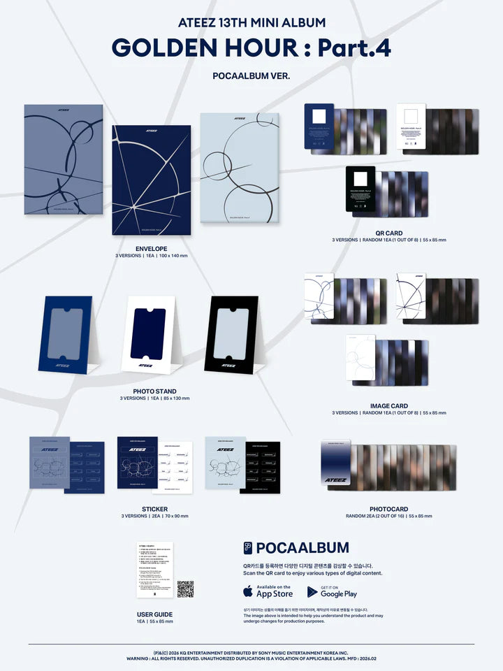 ATEEZ - GOLDEN HOUR : PART.4 13TH MINI ALBUM [POCAALBUM VER.]