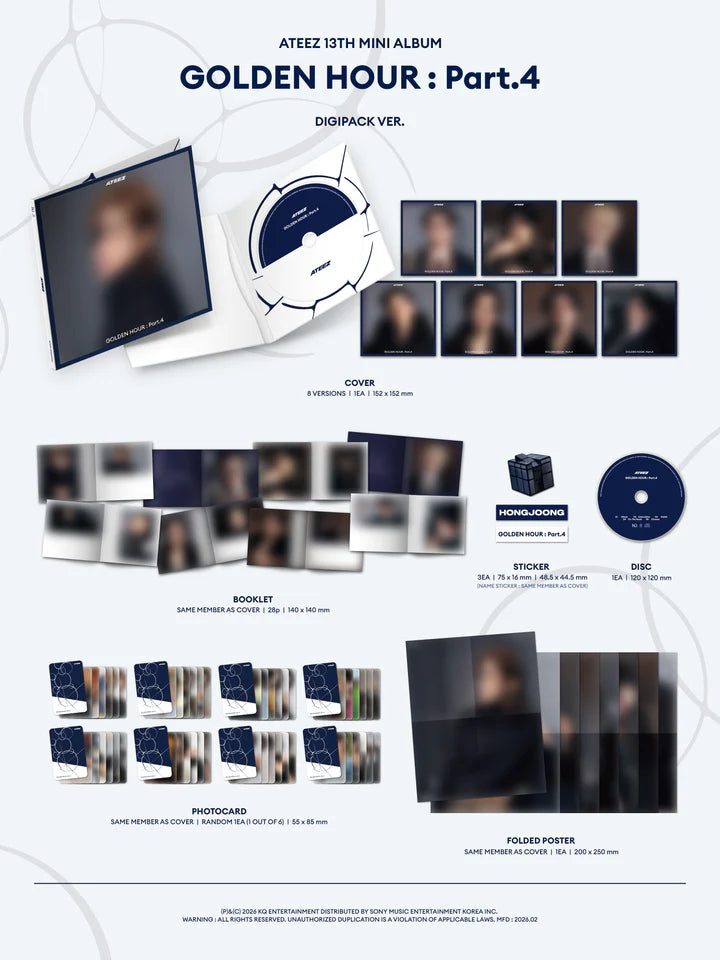 ATEEZ - GOLDEN HOUR : PART.4 13º MINI ÁLBUM [VER. DIGIPACK]