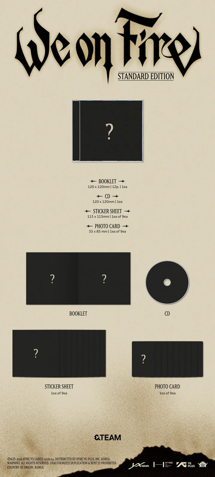(PRE-ORDER) &TEAM - WE ON FIRE 3RD EP ALBUM [STANDARD EDITION VER.]
