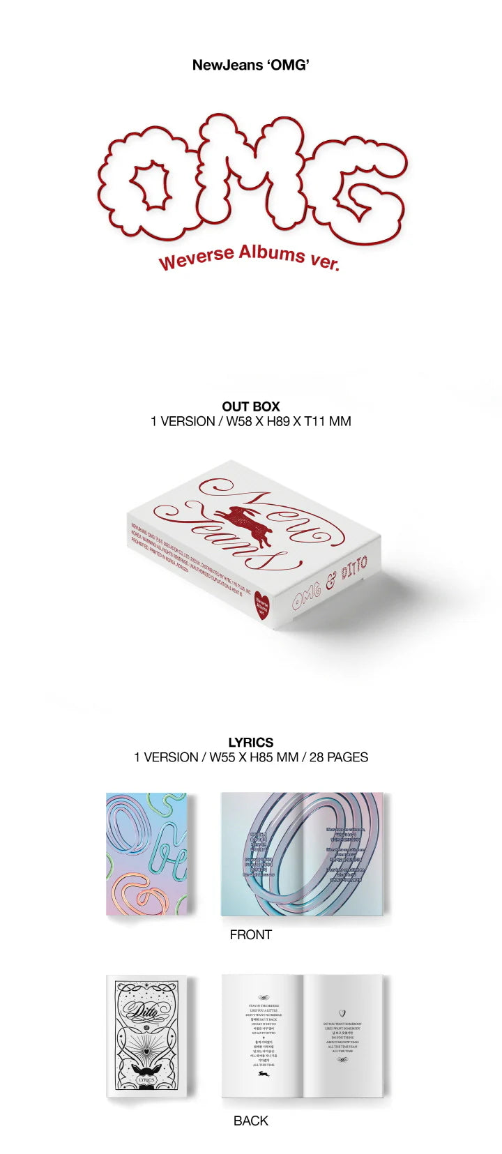 NEWJEANS - OMG 1ST SINGLE ALBUM [WEVERSE ALBUM VER.]