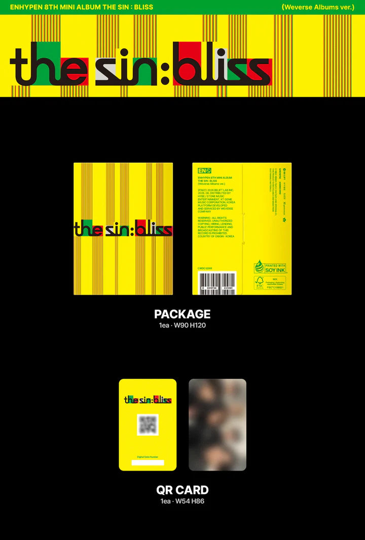 (PRE-ORDER) ENHYPEN - THE SIN: BLISS 8TH MINI ALBUM [WEVERSE ALBUM VER.]