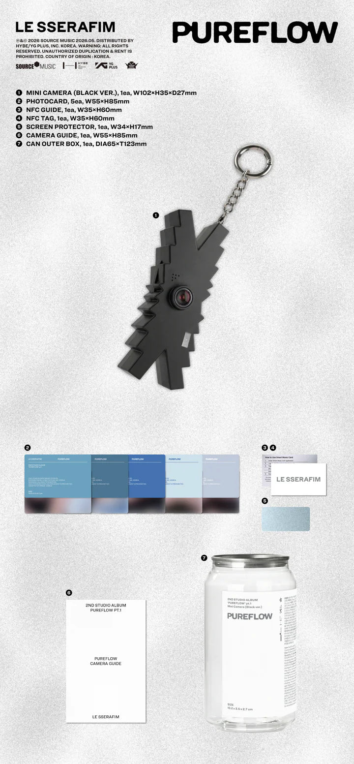 (PRE-ORDER) LE SSERAFIM - PUREFLOW PT.1 2ND STUDIO ALBUM [MMINI CAMERA VER.]