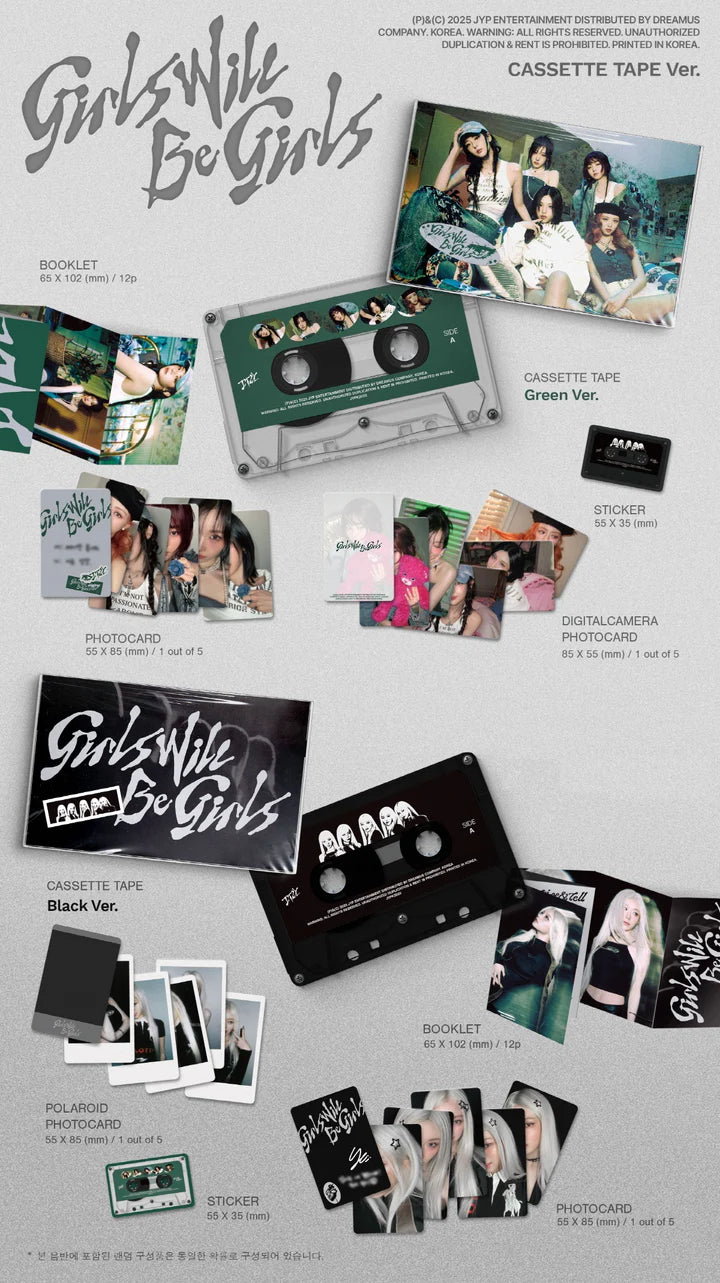 ITZY - ÁLBUM GIRLS WILL BE GIRLS [VERSIÓN EN CINTA DE CASSETTE]