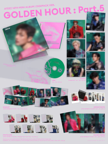 (PRE-ORDER) ATEEZ - GOLDEN HOUR: PART.5 14TH MINI ALBUM [DIGIPACK VER.]