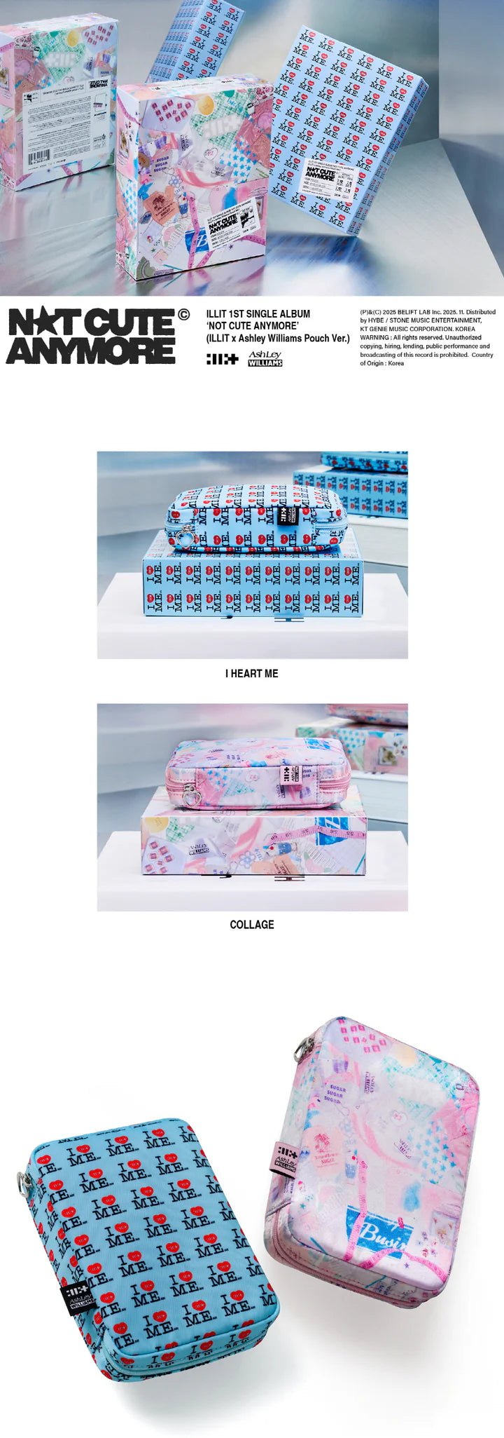 ILLIT - NOT CUTE ANYMORE 1ST SINGLE ALBUM [ILLIT X ASHLEY WILLIAMS POUCH VER.]