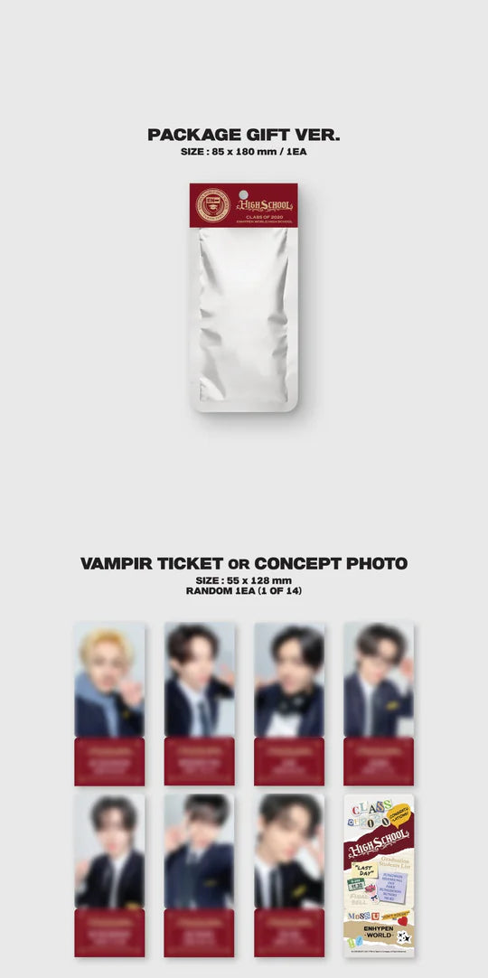 ENHYPEN - COLECCIÓN DE TARJETAS DE CUPÓN MUNDIAL BACHILLERATO [VER. REGALO]