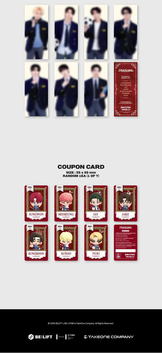 ENHYPEN - COLECCIÓN DE TARJETAS DE CUPÓN MUNDIAL BACHILLERATO [VER. REGALO]