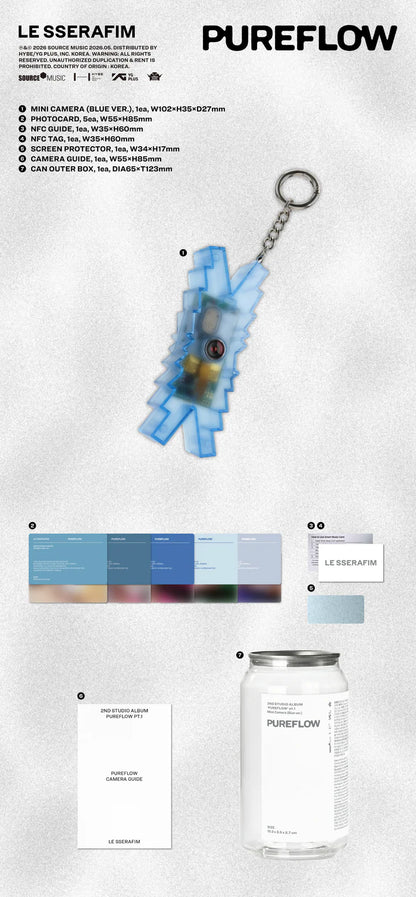 (PRE-ORDER) LE SSERAFIM - PUREFLOW PT.1 2ND STUDIO ALBUM [MMINI CAMERA VER.]