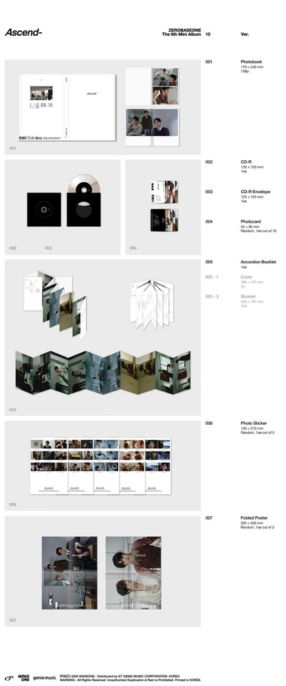 (PRE-ORDER) ZEROBASEONE - ASCEND 6TH MINI ALBUM [PHOTOBOOK VER.]