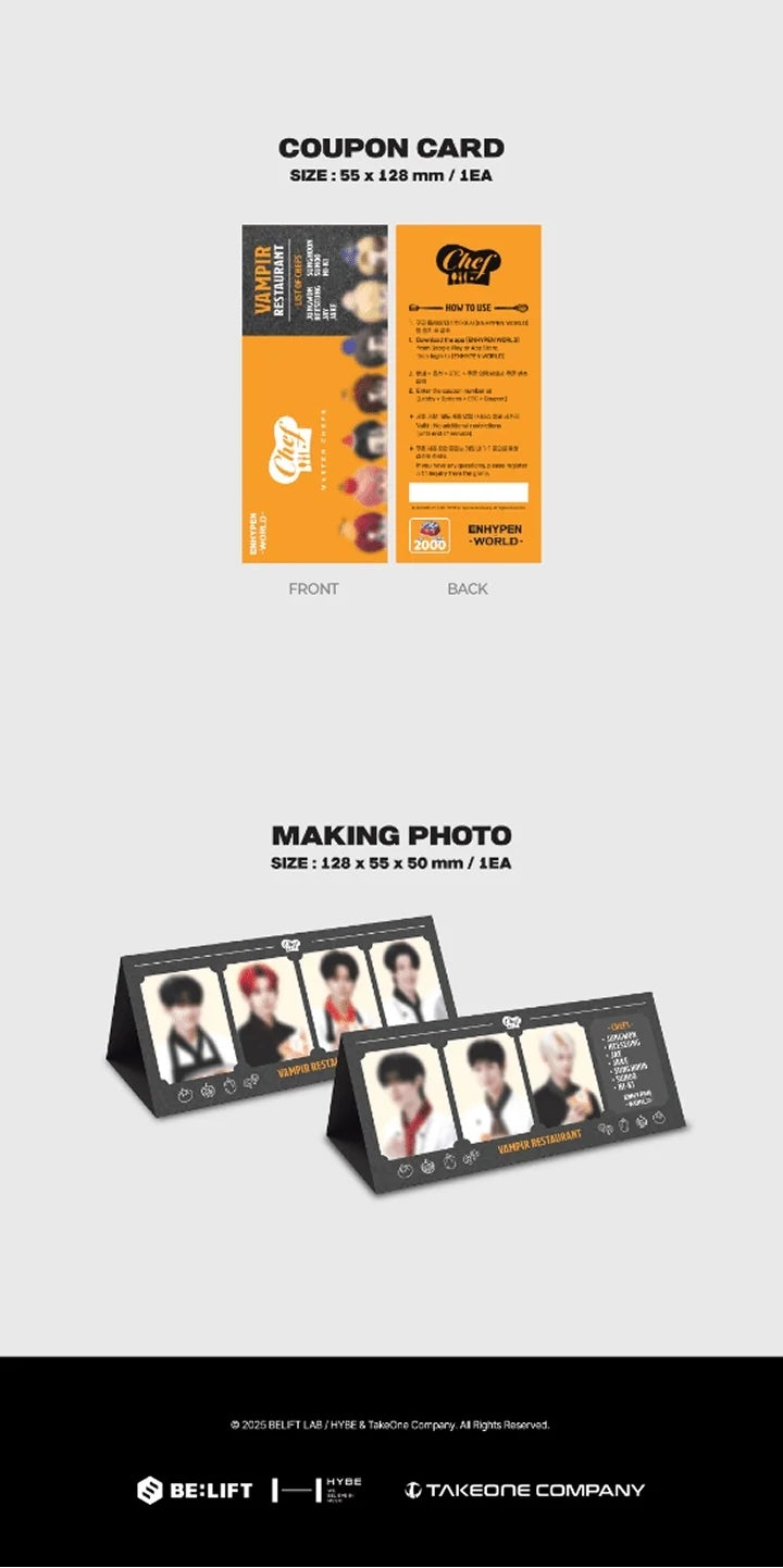 ENHYPEN - WORLD COUPON CARD COLLECTION [CHEF BASIC VER.]