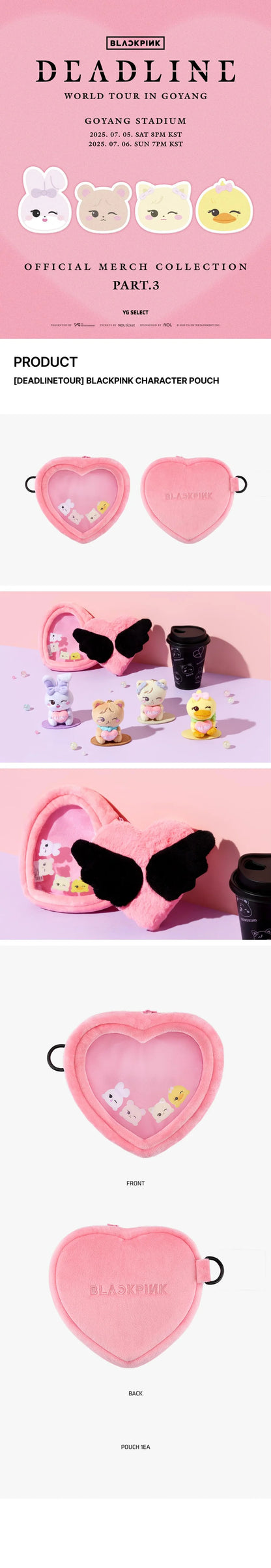BLACKPINK - DEADLINE WORLD TOUR MD CHARACTER POUCH