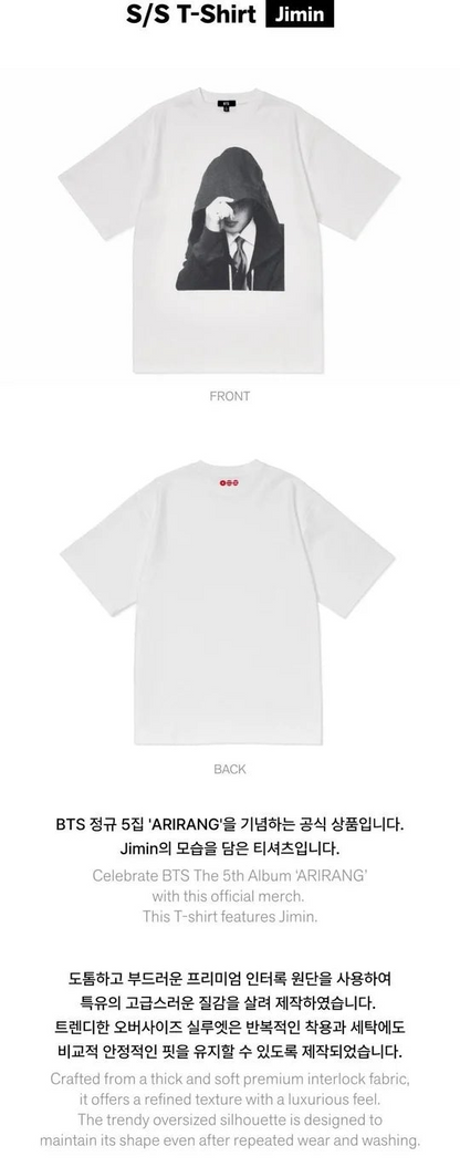 (PRE-ORDER) BTS - ARIRANG OFFICIAL MD S/S T-SHIRT JIMIN XL [RELEASING IN JUNE]