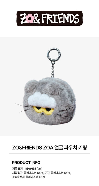 G-DRAGON - [ZO&FRIENDS] ZNF_ZOA_25 BASIC 2ND OFFICIAL MD FACE POUCH KEYRING