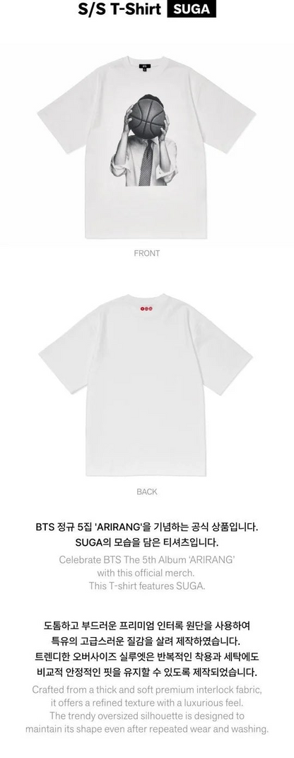 (PRE-ORDER) BTS - ARIRANG OFFICIAL MD S/S T-SHIRT SUGA XL [RELEASING IN JUNE]