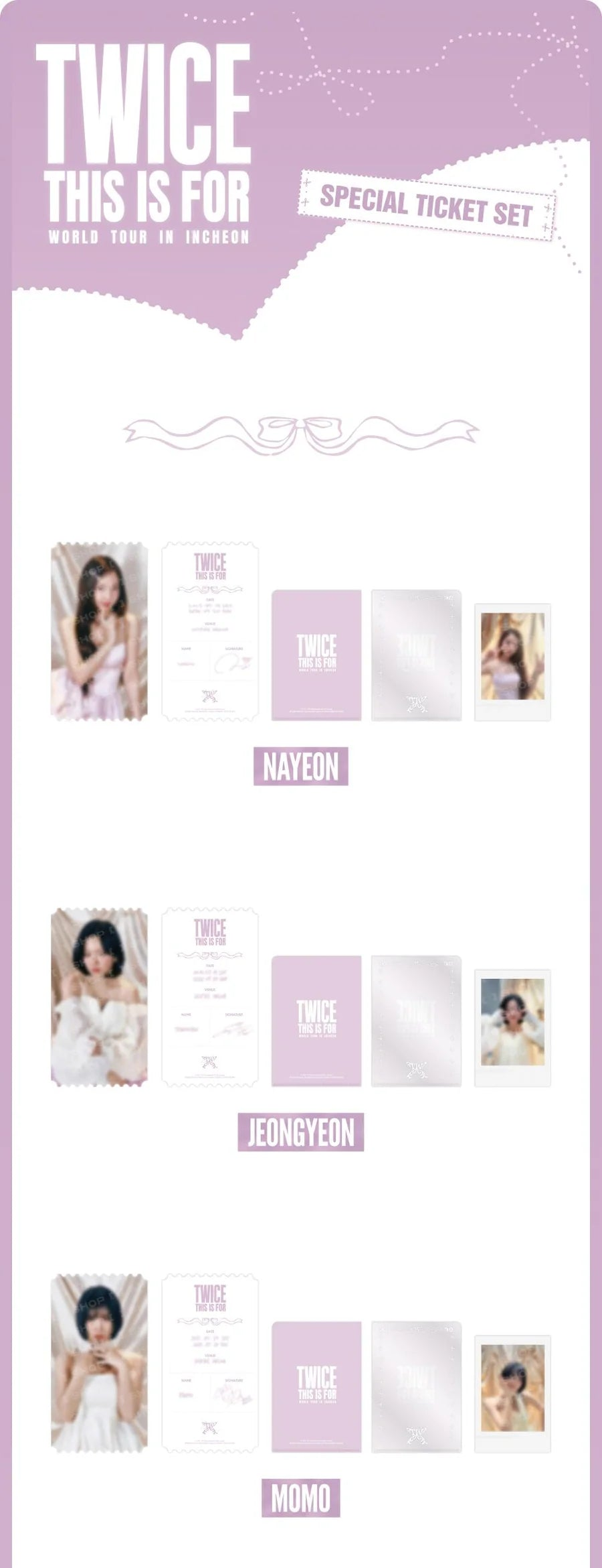TWICE - ESTO ES PARA LA GIRA MUNDIAL MD SET DE ENTRADAS ESPECIALES