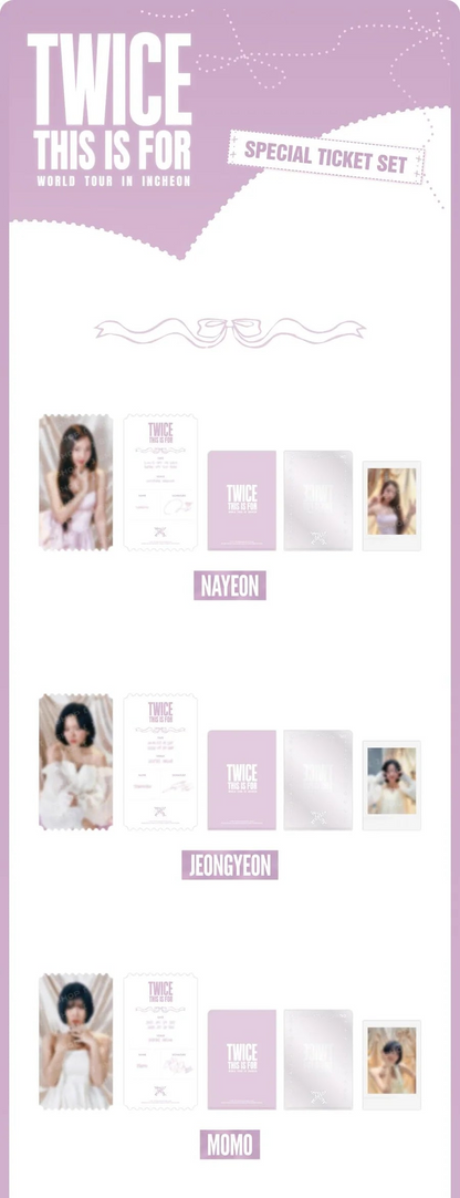 TWICE - ESTO ES PARA LA GIRA MUNDIAL MD SET DE ENTRADAS ESPECIALES