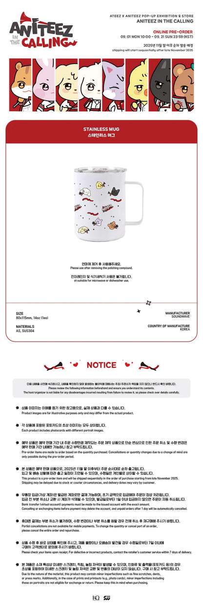 ATEEZ - ANITEEZ EN LA LLAMADA MD TAZA DE ACERO INOXIDABLE