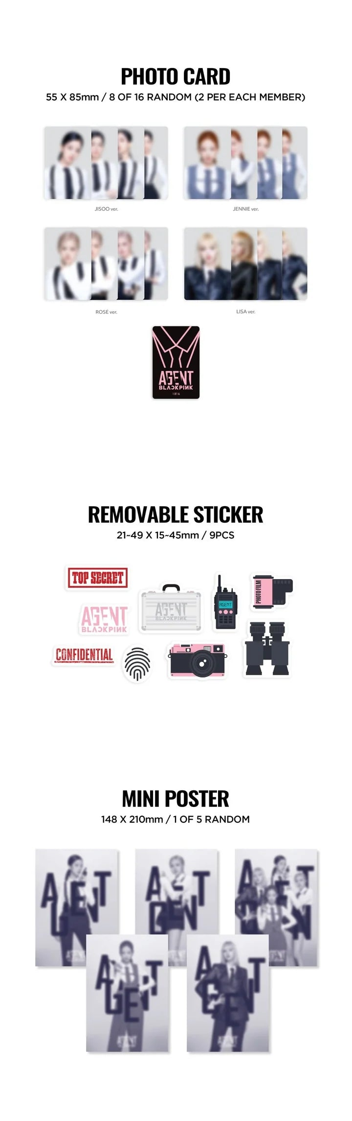 BLACKPINK - AGENT BLACKPINK THE GAME COLECCIÓN DE TARJETAS FOTOGRÁFICAS