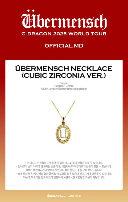 G-DRAGON - ÜBERMENSCH2025 WORLD TOUR ENCORE MD ÜBERMENSCH NECKLACE (CUBIC ZIRCONIA VER.)