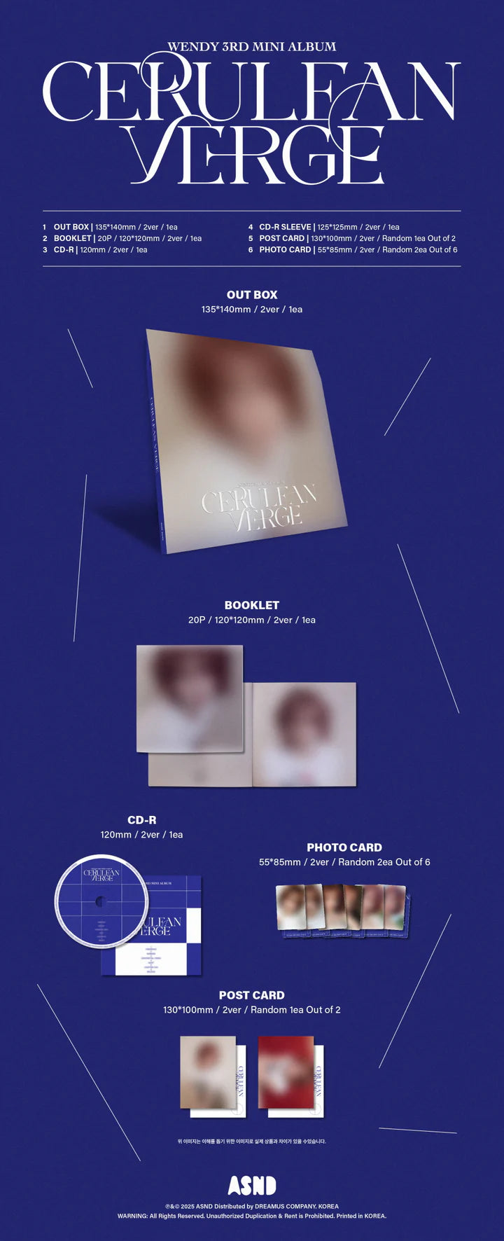 WENDY (RED VELVET) - CERULEAN VERGE 3RD MINI ALBUM [DIGIPACK VER.]