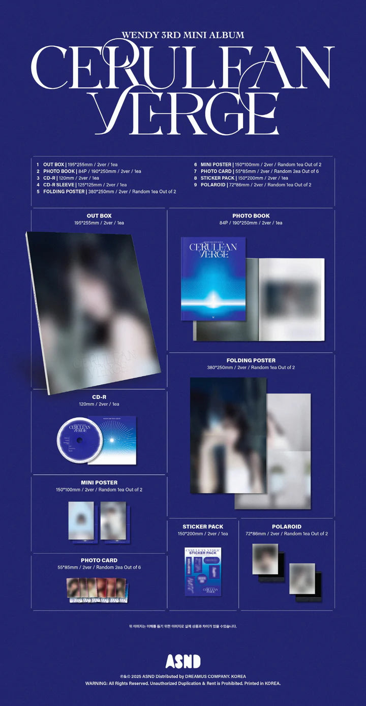 WENDY (RED VELVET) - CERULEAN VERGE 3ER MINI ÁLBUM