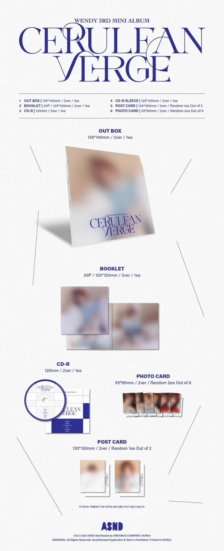 WENDY (RED VELVET) - CERULEAN VERGE 3RD MINI ALBUM [DIGIPACK VER.]