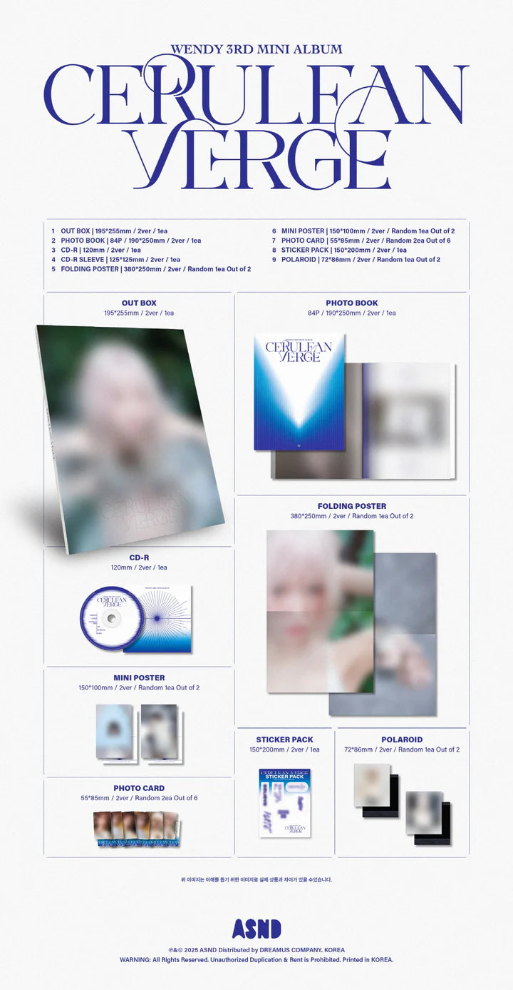 WENDY (RED VELVET) - CERULEAN VERGE 3ER MINI ÁLBUM