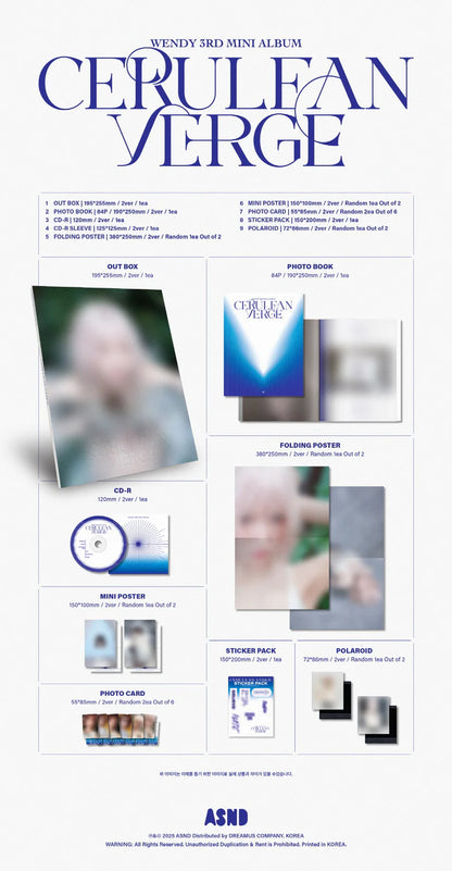WENDY (RED VELVET) - CERULEAN VERGE 3ER MINI ÁLBUM
