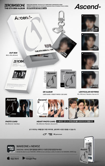 (PRE-ORDER) ZEROBASEONE - ASCEND 6TH MINI ALBUM [LENTICULAR KEYRING VER.]