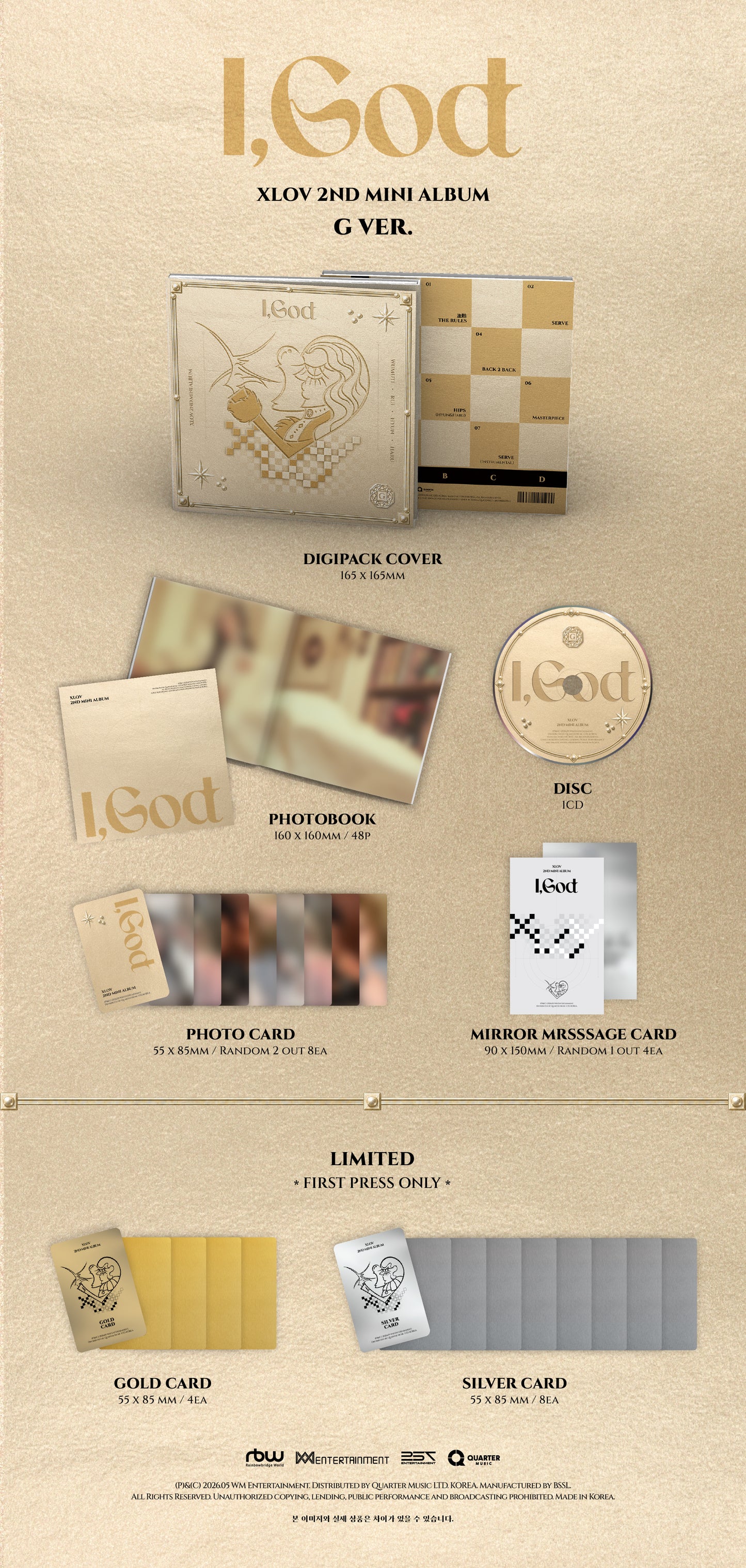 (PRE-ORDER) XLOV - I, GOD 2ND MINI ALBUM POB