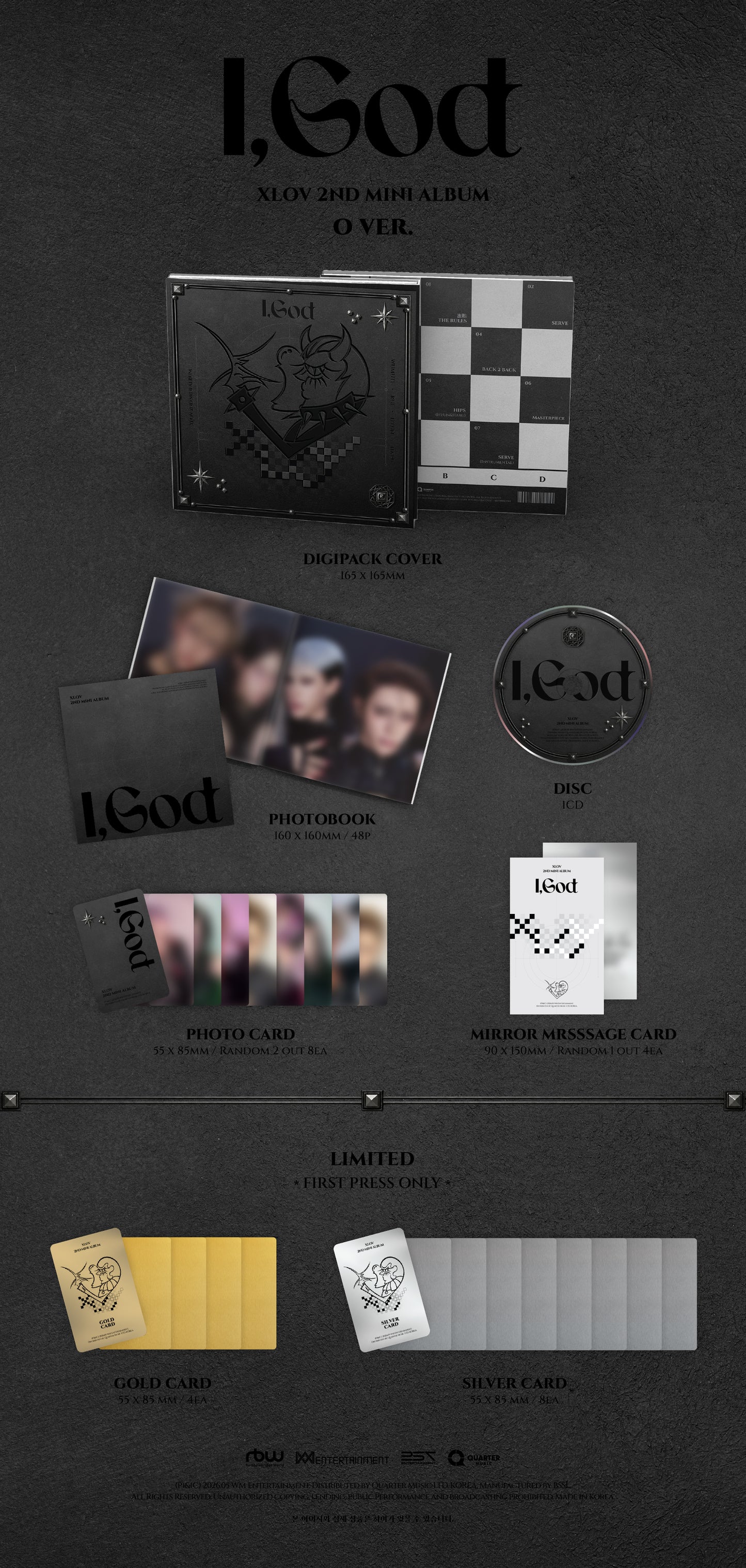 (PRE-ORDER) XLOV - I, GOD 2ND MINI ALBUM POB