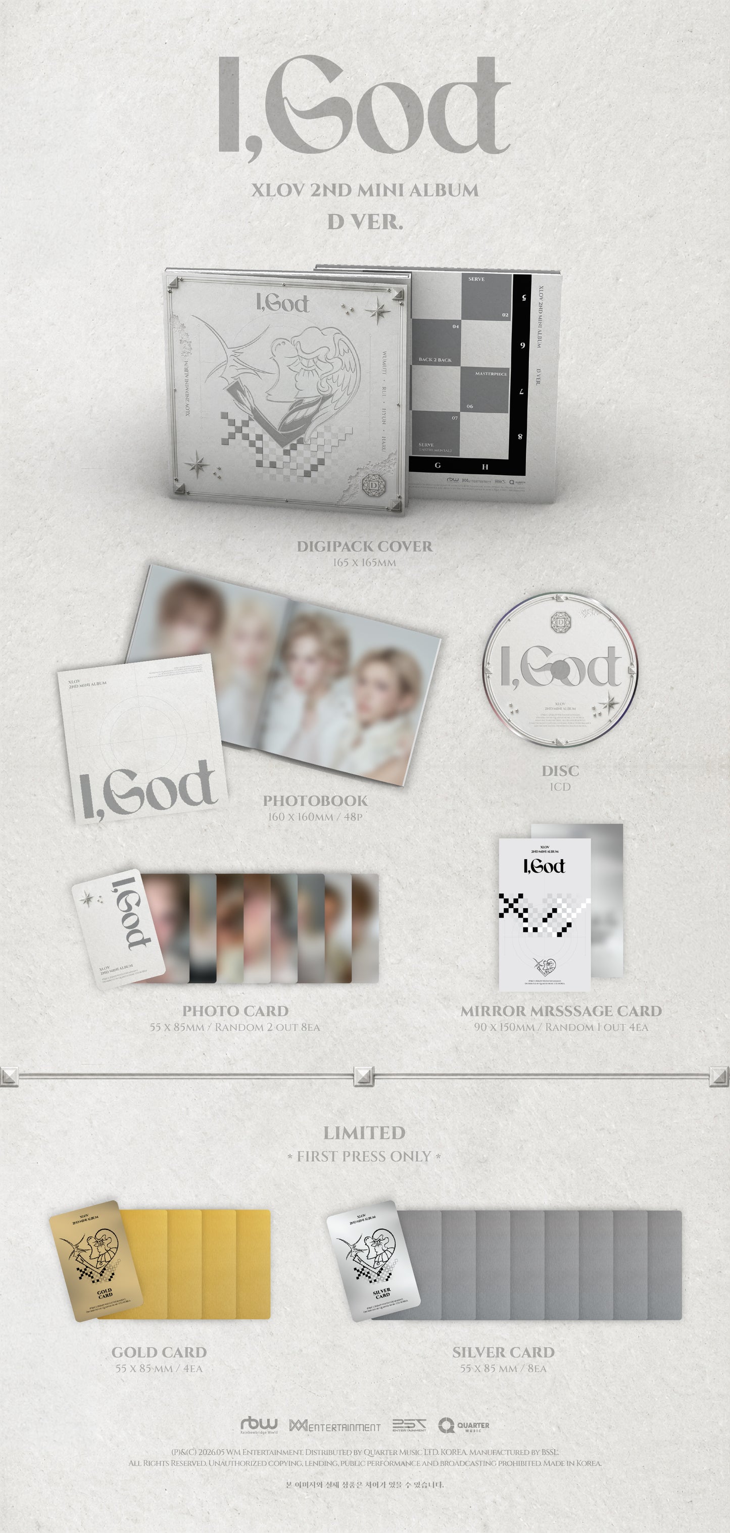 (PRE-ORDER) XLOV - I, GOD 2ND MINI ALBUM POB