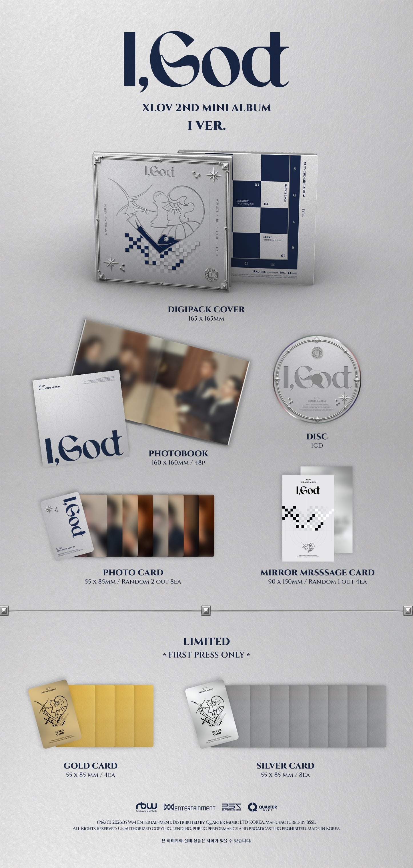 (PRE-ORDER) XLOV - I, GOD 2ND MINI ALBUM [I VER.]