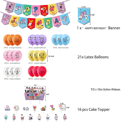 BIRTHDAY PARTY SUPPLIES BT21