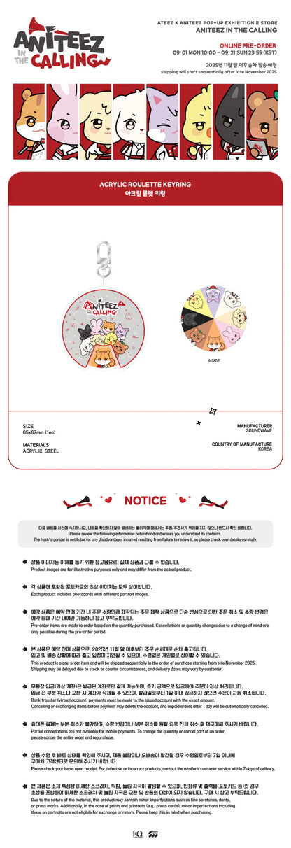 ATEEZ - ANITEEZ IN THE CALLING MD ACRYLIC ROULETTE KEYRING