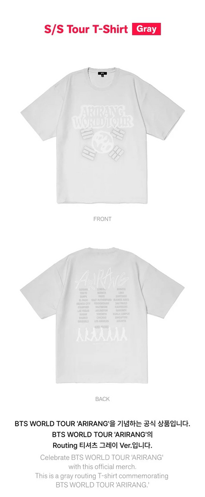 (PRE-ORDER) BTS - ARIRANG WORLD TOUR MD S/S T-SHIRT GRAY [RELEASE IN JUNE]