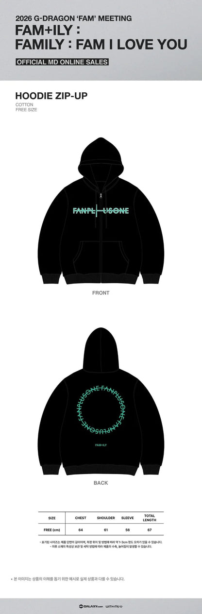 G-DRAGON - FAM+ILY: FAMILY : FAM I LOVE YOU 2026 'FAM' MEETING MD HOODIE ZIP-UP