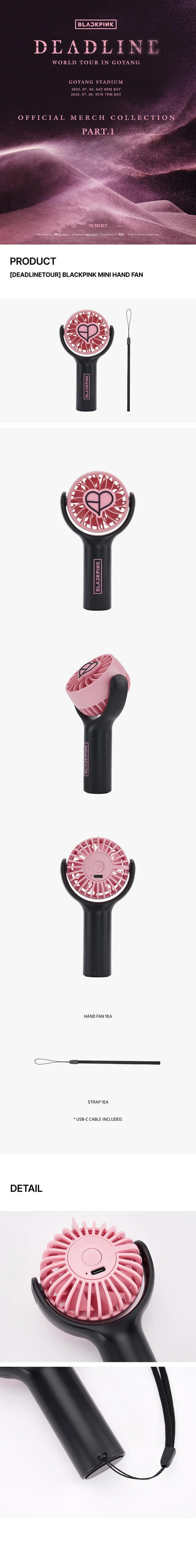 BLACKPINK - DEADLINE WORLD TOUR MD MINI HAND FAN