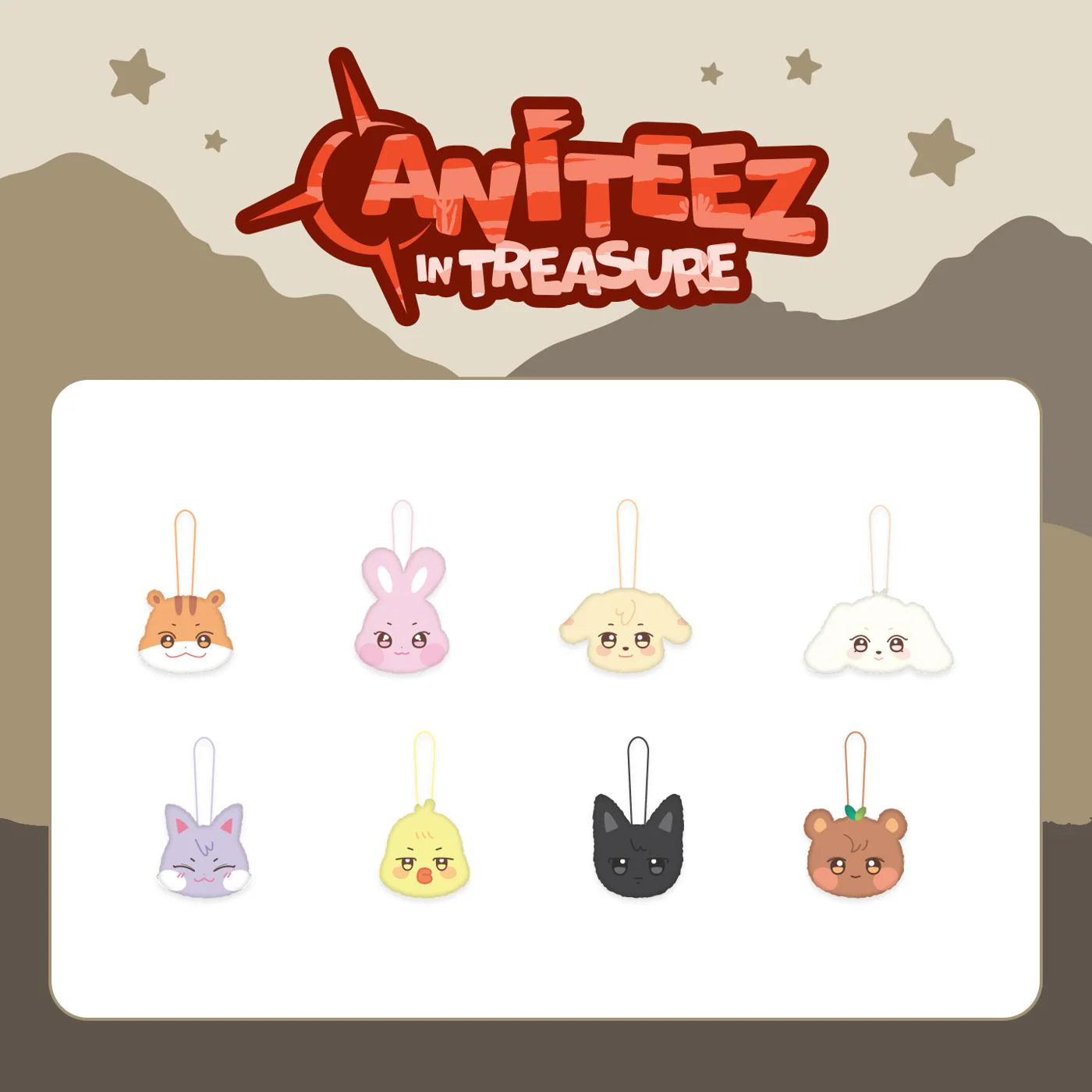 ATEEZ - ANITEEZ EN TREASURE POP-UP MD ETIQUETA DE NOMBRE DE PELUCHE
