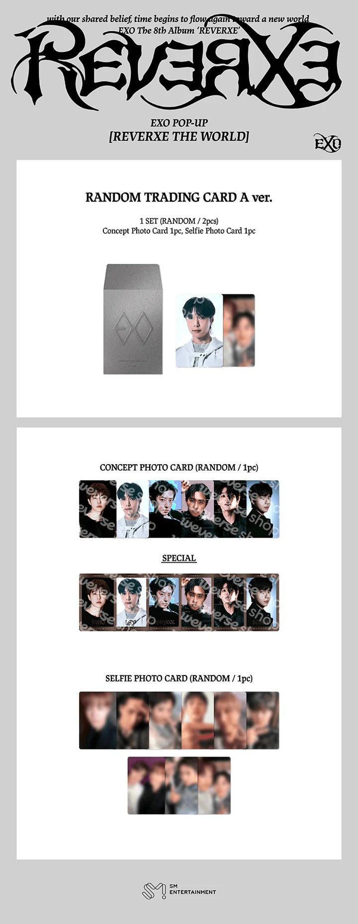 EXO - REVERXE THE WORLD POP-UP MD RANDOM TRADING CARD A VER.