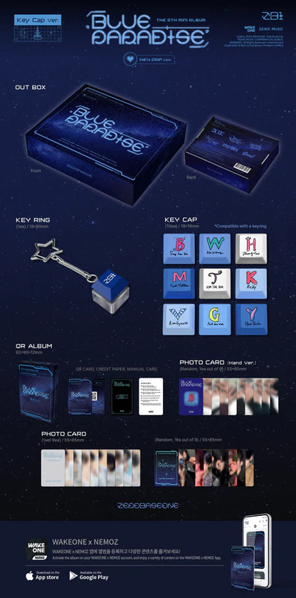 ZEROBASEONE - BLUE PARADISE 5TH MINI ALBUM [KEY CAP VER.]