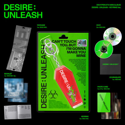 ENHYPEN - DESIRE: UNLEASH 6TO MINI ÁLBUM [VERSIÓN LLAVERO]