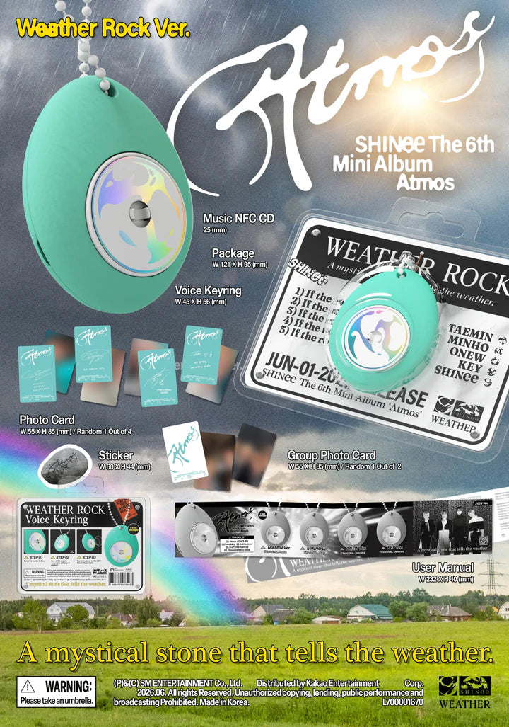 SHINEE - ATMOS 6TH MINI ALBUM [WEATHER ROCK VER. SMART ALBUM]